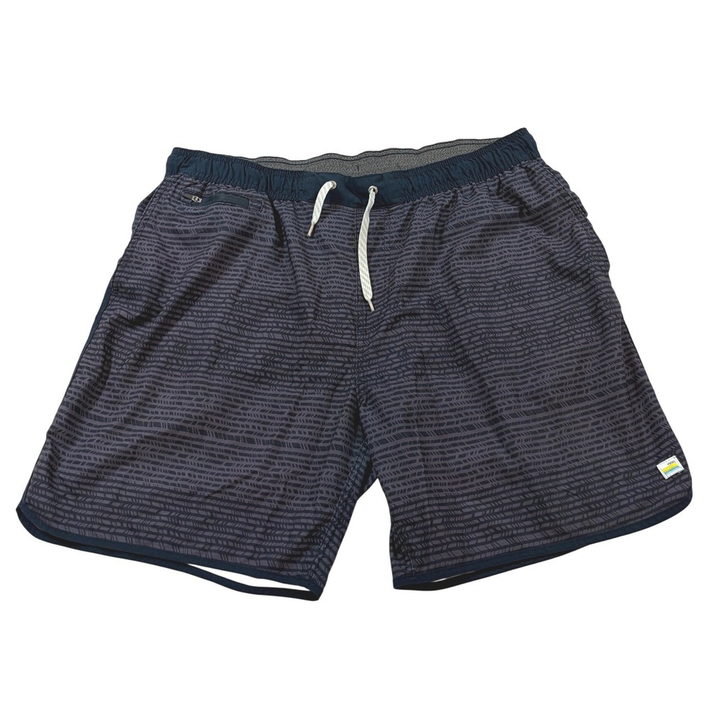 Vuori Banks Shorts Mens Large Charcoal Navy Blue Athletic Boardshorts 6"